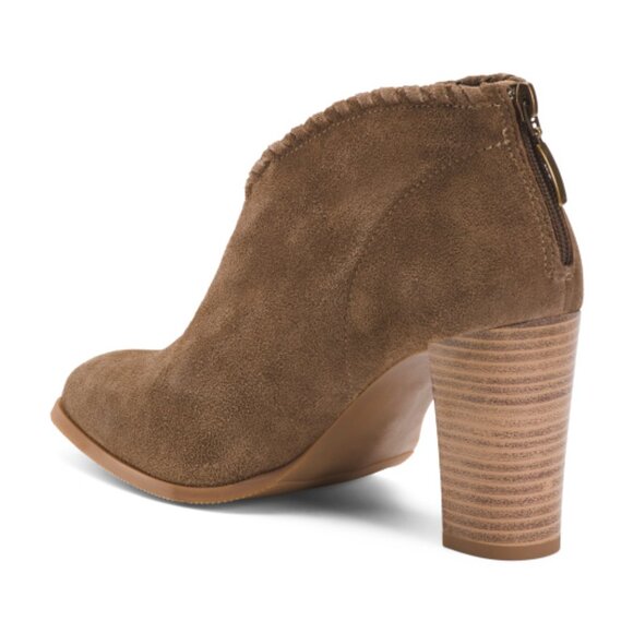 NEW LH Suede Booties With Leather Lining Taupe for women 264mn - Picture 3 of 7